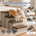 4-Step Wide Dog Stairs with Hidden Storage 23" H, Non-Slip Dog Steps for High Bed Couch Car, Jiont-Friendly Pet Stairs R