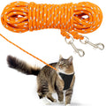 PETPMEEE Cat Leash - 15 ft / 30 ft Reflective Long Cat Leash Outdoor for Walking Training Playing - Escape Proof Yard Lead Pet Leash Also for Cats, Small Dogs, Puppy, Kitten, Rabbit