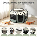 Bearded Dragon Playpen, Foldable Portable Reptile Exercise Pen with Breathable Mesh Top, Indoor Outdoor Small Animal Cag