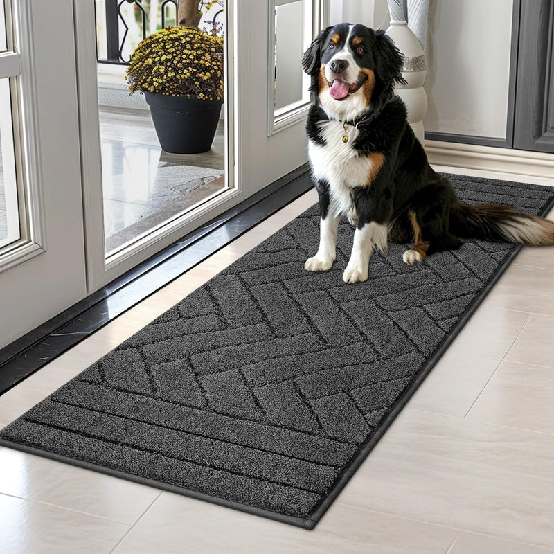 Tindbea Dog Mat for Mud Paws,Absorbs Moisture Dirt Non-Slip Washable Mud Mat for Dogs,Soft Rubber Backing Front Inside Pet Rug for Entryway, Dog Paws, Patio(20