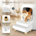 Cat Litter Box Step, 2-Step Litter Catcher with Removable Grid Top, Anti-Slip Support for Kittens & Senior Cats, Easy-Clean Step for High-Entry Litter Boxes