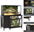 Herture 120 Gallon Reptile Tank Stand, 4x2x2 Reptile Enclosure Stand, with Storage Cabinet and Power Outlet, for Bearded