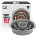 Tuff Pupper Slow Feeder Insert Bowl | Puzzle Maze Slows Down Eating | Elevated Feeder Tray Bowls | Standalone Dog Bowl | Pet Bowls Insert | Easy Clean Dishwasher Safe (2 Cups - Fits 7.5-8 Inch Hole)