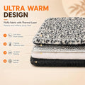 Self Warming Cat Pad for Cats and Small Dogs, Non Electric Thermal Pet Mat, Washable Soft Sleeping Mat with Non Slip Backing, Indoor & Sheltered Outdoor Use, 22 x 18 in, Black/White