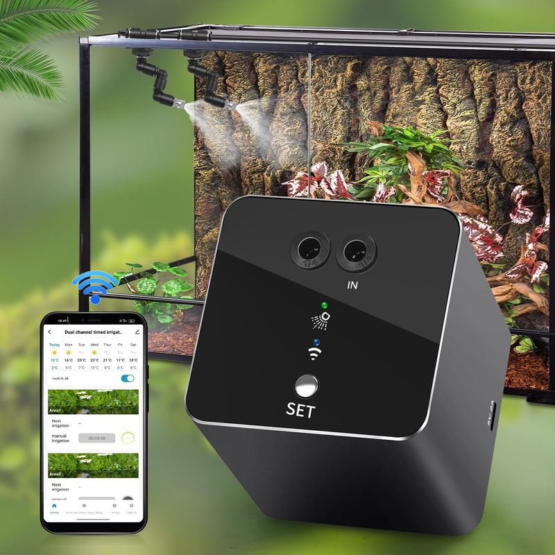 Reptile mister, WiFi reptile humidifier withAPP control, automatic mister for reptile tank,terrarium, adjustable 360° no