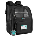 PetAmi Dog Backpack Carrier for Small Medium Dogs, Large Cats, Puppies up to 18 lbs, Airline Approved Ventilated Pet Carrier Backpack with Sherpa Bed for Hiking, Camping, Travel, Vet, Black
