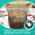 2 Pack Slow Feeder Hay Net Square Bale PE Hay Nets Bags for Horses