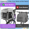 Ramalto Foldable Dog Bike Rear Basket with Safety Leash & Padded Liner, Pet Carrier for Small to Medium Dogs & Cats up to 22 lbs, Quick-Install Rear Bicycle Carrier for Travel