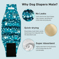 Langsprit Small Male Dog Diapers for Doggie Puppy,Reusable Belly Bands for Male Dogs Wraps,Washable Doggy Dog Diapers Me