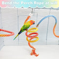 BNOSDM Bird Rope Perch 3 PCS Parakeet Climbing Toys Bendable Swing