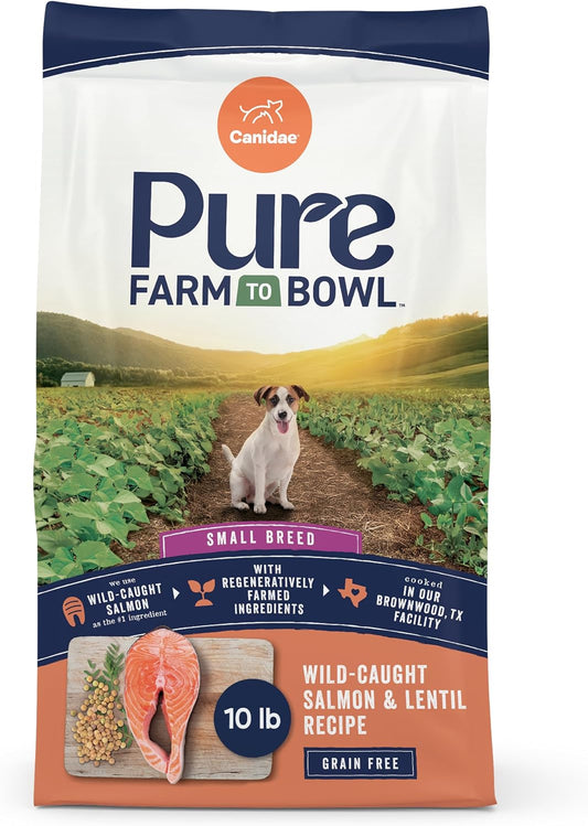 CANIDAE Pure Farm to Bowl, Wild-Caught Salmon & Lentil, 10 lb