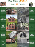 Heated Cat House for Outside: 31.5" XXL 100% Waterproof & Insulated Outdoor Cat House for Winter, Weatherproof Elevated 