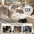 Y YHY Ceramic Cat Slow Feeder, Elevated Dog Food Bowl Tilted Design, Slow Feeder Bowl no Black Chin, Cat Shape for Dry and Wet Food
