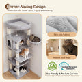 Heybly 53.1" Corner Cat Tree for Large Cats – Interactive Play HCT029W