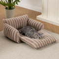 Hollypet Cat Bed Fluffy Plush Multifunctional Double-Layer Machine Washable Soft Warming Kitty Pet Couch Orthopedic Nest Beds for Small Cats Kitten and Dogs up to 13lbs, Pink(21x15x8 inch)