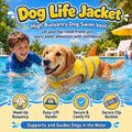 Dog Life Jacket - High Buoyancy Dog Swim Vest with Chin Rest, Reflective Dog Float Jacket with Rescue Handle, Adjustable
