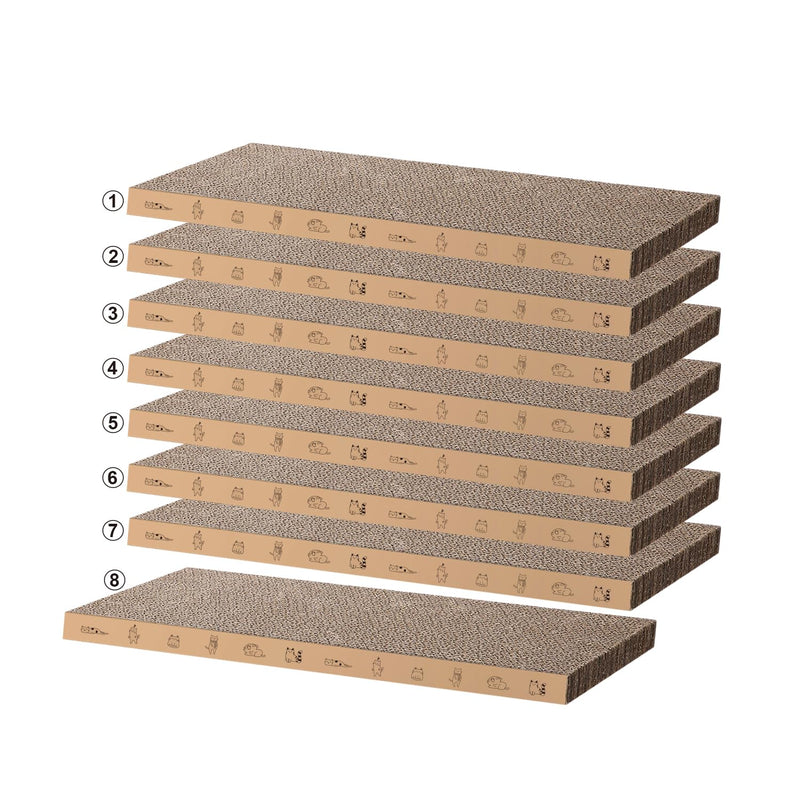 8 Packs in 1 Cat Scratch Pad, Cat Scratcher Cardboard,Reversible,Durable Recyclable Cardboard, Suitable for Cats to Rest, Grind Claws and Play