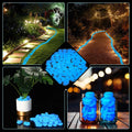 Landical 100 Pcs Glow in the Dark Rocks for Garden,Dark Blue,1.8 Inch