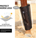 Harrison Howard Loose-Fitting Horse Fly Leggings Breathable, Tear-Resistant Fine Mesh Leg Guards Stay-on Comfortable Fly