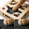 EIODEAR Cat Nail File Scratcher with Sandpaper Pads, 4 Bell Balls