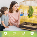 Weewooday 4 Pieces Automatic Bird Feeder Cage Water Dispenser Bird Water Feeder Hamster Cage Waterer Accessory Drinker Bottle for Hamster Parrot(Classic Style,Blue, White,200 ml)