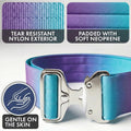 Spark Paws Tactical Dog Collar - Heavy Duty, Premium Quality, Thick and Durable for Large and Medium Dogs - 90's Retro - L