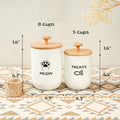 Cat Treat Container with Airtight Lid, Cat Food Oganizer Dry Food, Cat Food Storage Containers, Pet Treats Canister, Cat Treat Jar Set of 2-8.3x4.9 & 7.1x4.3 (W