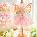 BAMY Butterfly Wings Dog Dress Summer Pet Wedding Skirt Lace Princess Tutu Cute Party Cat Outfit for Small Medium Dogs