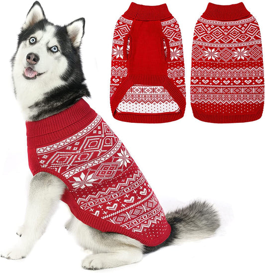 HOMIMP Argyle Dog Sweater - Warm Winter Coat for Small, Medium & Large Dogs, Ugly Puppy Sweater for Boys & Girls