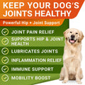 Hemp Chews for Dogs - Hip & Joint Supplement with Glucosamine - Joint Pain Relief Treats - Omega 3, Chondroitin, MSM - Advanced Mobility Support - Chicken Flavor - 120 Ct - Made in USA