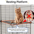 Oneluck Cat Cage Indoor with Litter Box 3-Tier DIY Cat Playpen Detachable Metal Wire Kennel Crate Large Exercise Place Ideal for 1-2 Kitten