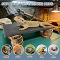 Bearded Dragon Basking Rock Platform with Wooden Pile,Natural Slate Stone Rocks Basking Platform,Habitat Hideouts Hide C