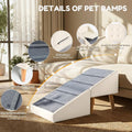 Kunffiyso Dog Ramp for Small Dogs, 15.7" H 3-in-1 18.5" Extra Wide Foldable Ottoman & Hidden Storage Design Dog Stairs for Couch Sofa, Non-Slip Pet Steps for Puppy Senior Injured Dogs (White)