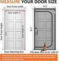 Reinforced Cat Screen Door with Zipper Fits Openings 57x85''