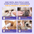 Tear Stain Remover Wipes for Dogs & Cats, Extra Thick Dog Eye Wipes with Coconut Oil, Probiotics & Aloe - Natural Pet Fa