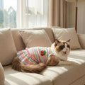 Jmkcoz Cute Striped Dog T Shirts Cherry Puppy Dress Soft Cotton Pet Sleeveless Vest Clothes Spring Summer Pet Outfits for Small Dogs Cats Girl (Pink, Small)
