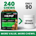 Hemp Calming Chews for Dogs - 240 Treats - Advanced Dog Calming Chews - Anxiety Relief Supplement Treats with Melatonin - Sleep Aid for Separation, Barking, Stress, Hip and Joint Support Made in USA