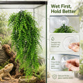 HERCOCCI 2 Pack Reptile Plants, Terrarium Hanging Plants Vines Artificial Leaves Habitat Decorations with Suction Cup fo