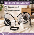 Cat Cone Collar for After Surgery to Stop Licking, Escape-Proof Recovery, Elizabethan E Collar for Cats, Comfortable Cone for Cats (Black, Medium)