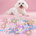 10PCS Cute Flower Dog Collar Charms, Adjustable Small Medium Dog Bow Tie Collars, Pet Bowties & Dog Grooming Accessories for Dogs Cats (Style A)