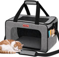 Soft-Sided Cat Dog Pet Travel Carrier Airline Approved, Medium Gray