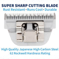 Bucchelli Detachable A Series Wide 30 Blades for Dog Grooming Cuts Length 1/50" - 0.5mm Japanese Carbonized Steel Wide Grooming Blades Compatible A5 Series Wide Clippers for Dogs(30W)
