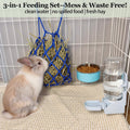 Rabbit Water Bottle Food Bowl Hay Net Feeder Set for Guinea Pig Bunny