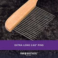 Ryan's Pet Supplies Paw Brothers Poodle Comb Brush for Dogs, Professional Grade, Wooden Ergonomic Handle, Stainless Steel Teeth, Dematting Comb for Dogs, Extra Long Teeth