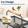 VIVOHOME 19 Inch Wrought Iron Bird Travel Carrier Cage for Parrots Conures Lovebird Cockatiel Parakeets Black