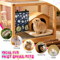 3 Pack Rabbit Hay Feeder Bag, 2-Hole Hanging Hay Dispenser for Small Pets