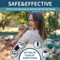 Flea and Tick Collar for Cats - 4 Pack, 32 Month Protection Treatment, Waterproof, Natural Prevention, Adjustable for Cats & Kittens (Black Grey)