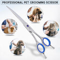 GLORY Professional Curved Dog Grooming Scissors, 7.5 Inches Stainless Steel Pet Shears for Dogs & Cats, Sharp Trimming S