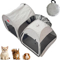lukidoki Portable 3-in-1 Cat Playpen, Outdoor Pop-up 2-Room Pet Playpen with Tunnel, Foldable Cat Dog Crate Play Enclosure with Separate Areas for Puppy Kitten and Small Animals Indoor Travel