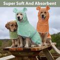 Dog Bathrobe Super Absorbent Towel Robe - Microfiber Bath Towels Fast Drying Coat for Dogs, Cute Dogs Clothes Adjustable